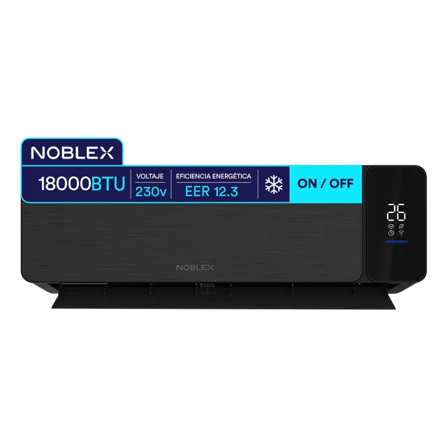 Minisplit 1.5 toneladas Aire Acondicionado On/off Noblex Nsc18dcb-21amx Frío 18000 Btu 230v Negro
