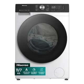 Hisense Lava E Seca, 11kg Lavagem/7kg Secagem, Wi-fi, Steam, 13 Programas, Motor Inverter, Painel Touch, Branca Wd3s11 - Hisense Lava E Seca, 11kg Lavagem/7kg Secagem, Wi-fi, Steam, 13 Programas, Motor Inverter, Painel Touch, Branca Wd3s11 -