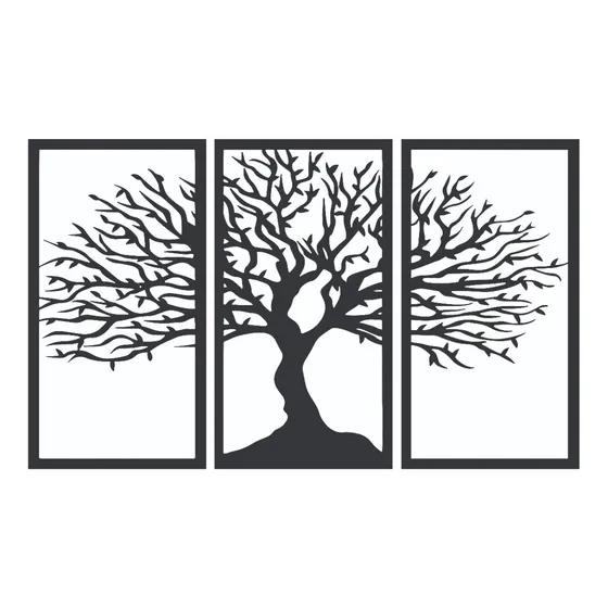 Triptico Arbol De La Vida En Madera Calada 103 X 63  Cm Mdf