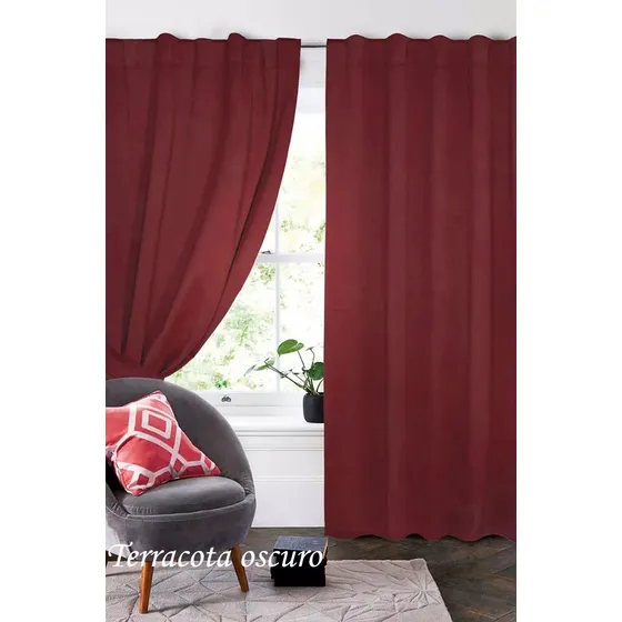 Juego Cortinas Blackout Engomado De 240cm Largo Bloquea 100%