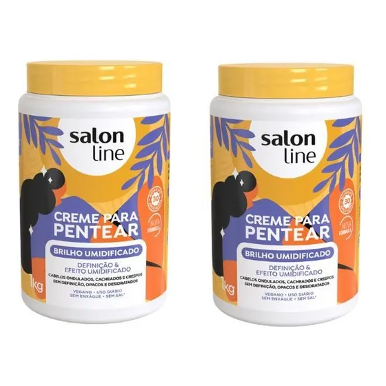 Creme Para Pentear Salon Line 1kg Umidificador - 2un