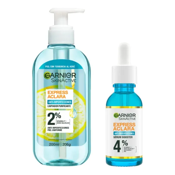 Combo Garnier Skin Active Gel Facial Anti Acne + Sérum 30 Ml