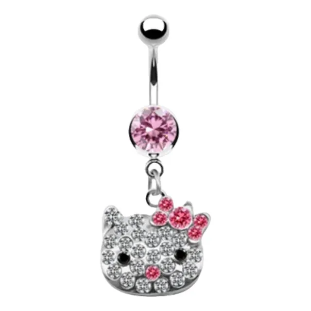 F Piercing De Ombligo Pearsing Arete Perforación Hello Kitty