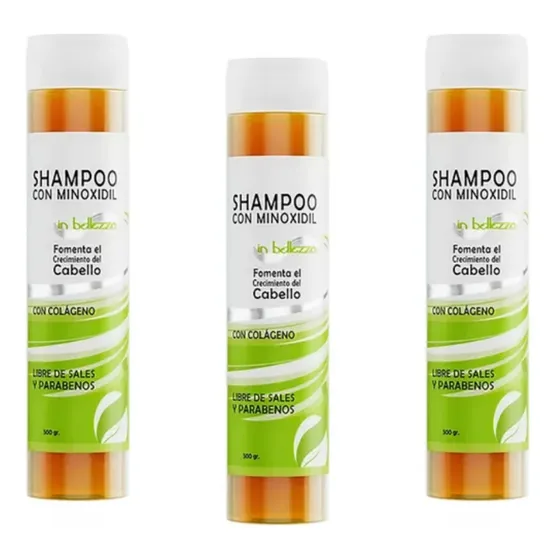 Kit 3 Pza Shampoo In Belleza Minoxidil 500 Ml