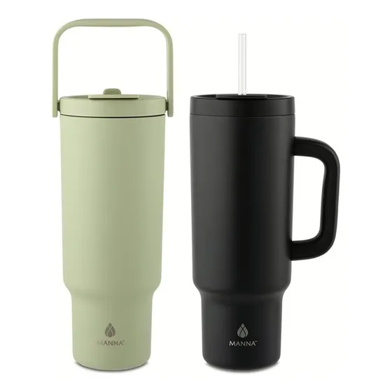 Manna Termo Viaje En Acero Inoxidable 1.82l X 2 Negro Verde