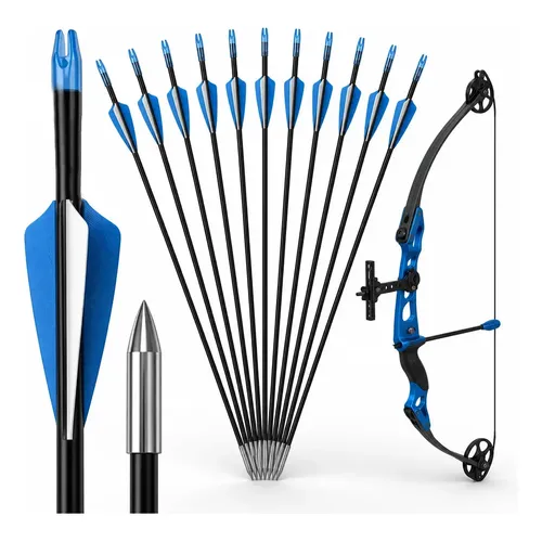 FLECHA 2本セット 青 グレー 12 Flechas Maxima Vixion Fibra Carbono - Arco E Flecha | MercadoLivre