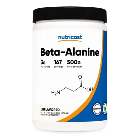 Suplemento Nutricost Beta Alanina En Polvo 500 G Sin Gluten