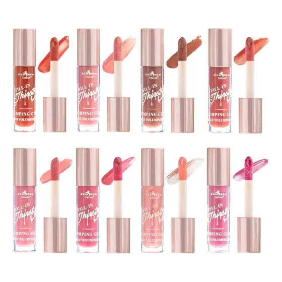 Colección Completa de 8 Brillo Gloss Para Labios Fill-In Thirsty Plumping Italia Deluxe