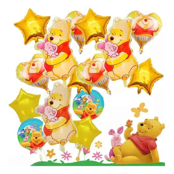 Kit 30 Globos Winnie Pooh Oso Fiesta Cumpleaños Jumbo Decora