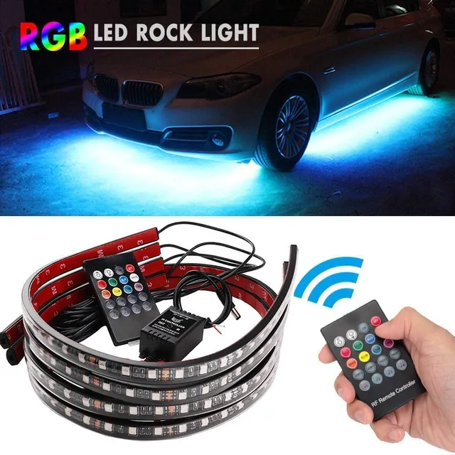 Luces Led Exterior Auto Rgb 4 Tiras Led Tuning Colores
