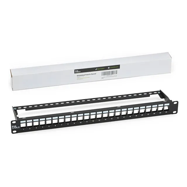 Panel De Conexiones Modular Blindado De 24 Puertos En Blanco