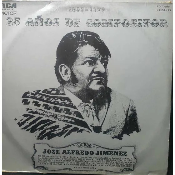 Jose Alfredo Jimenez 25 Años De Compositor Lp