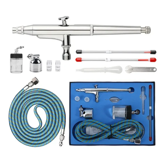 Kit Aerógrafo Multiuso Doble Vaso Aerografos Profesionales