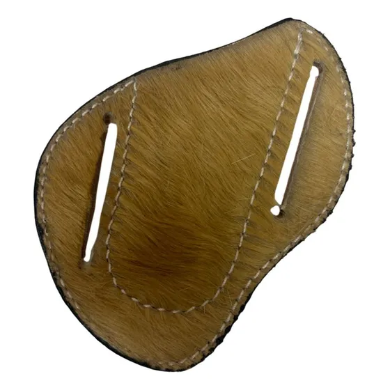 Funda Cruzada Vaquera Para Navaja Con Pelo De Res Marrón