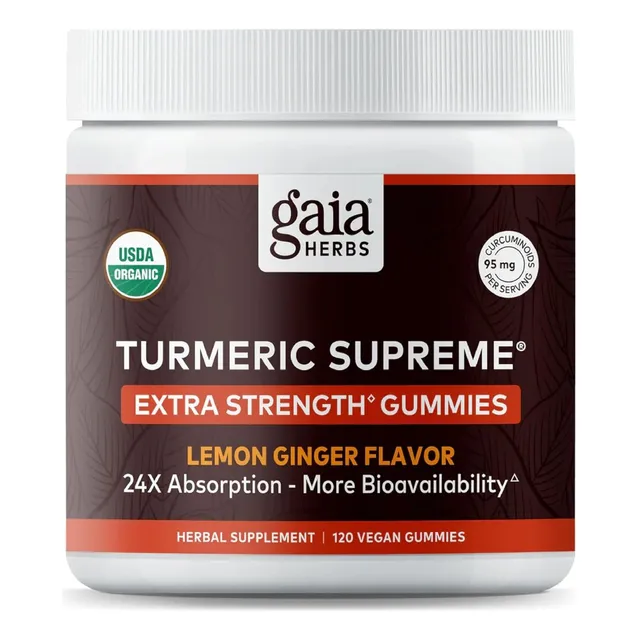 Curcuma Suprema Extra Fuerte Gaia Herbs 120 Gomitas
