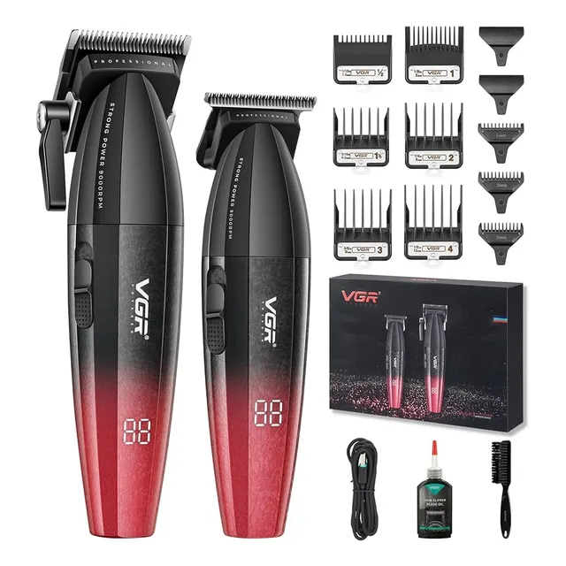 Cortadoras De Barbería Vgr 640- Inalámbricas Rojo