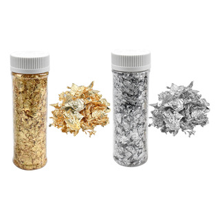 2 Botellas De Hojuelas De Hoja De Oro, 2 G De Hojuelas De Lá 2 Botellas De Hojuelas De Hoja De Oro, 2 G De Hojuelas De Lá
