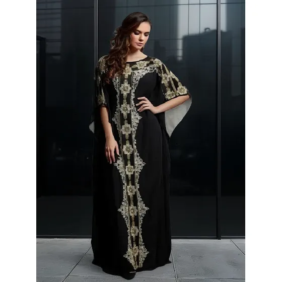 Tunica Vestido Indu Negra  Calidad Talle 7xl Grande Especial