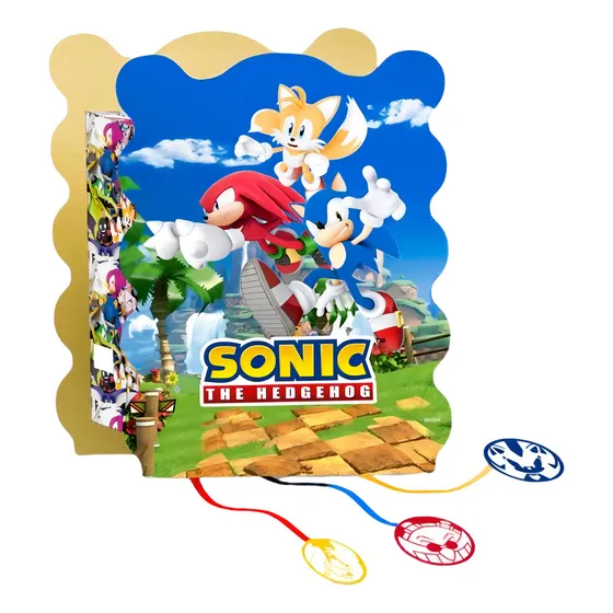 Piñata 3d Sonic el erizo 36x29cm decoración cumpleaños Party 155309