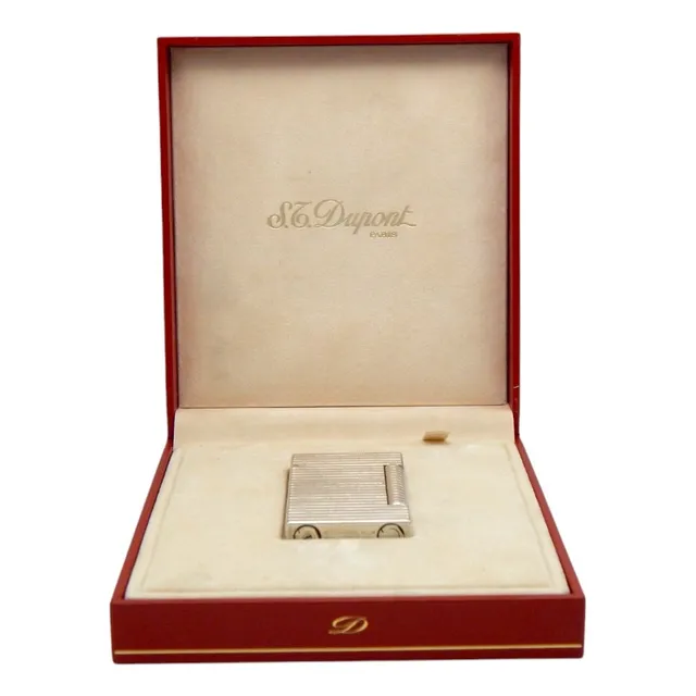Encendedor S.t. Dupont Plaque De Lujo Plateado.