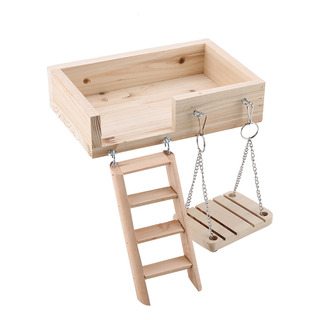 Escalera De Madera Con Forma De Hamster Para Mascotas, 3 Pie Escalera De Madera Con Forma De Hamster Para Mascotas, 3 Pie