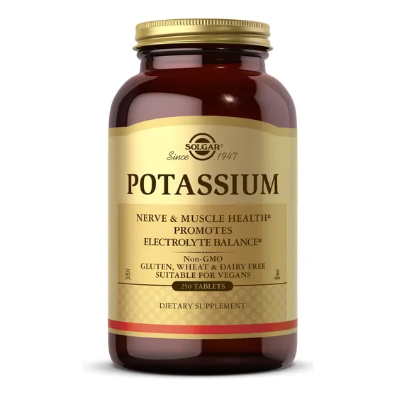 Suplemento Solgar Potassium 250 Comprimidos, Vegano, 250 Por