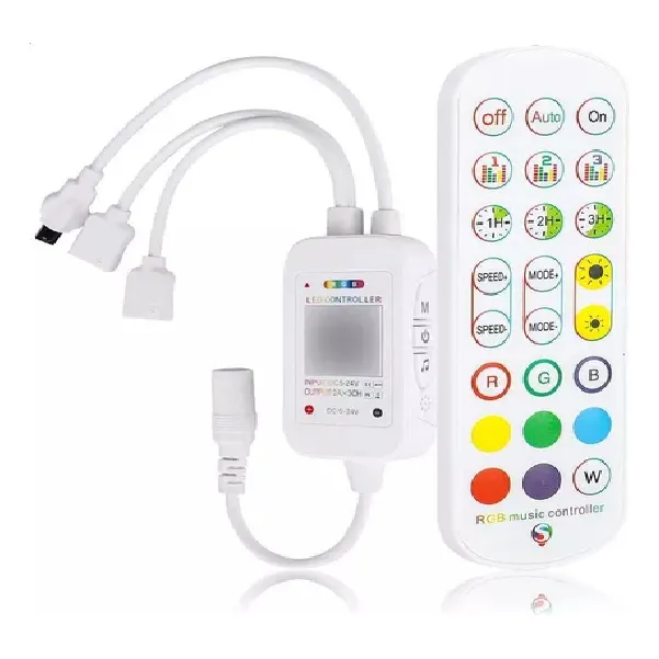 Controladora Rgb Bluetooth Doble Salida 10a + Control Remoto
