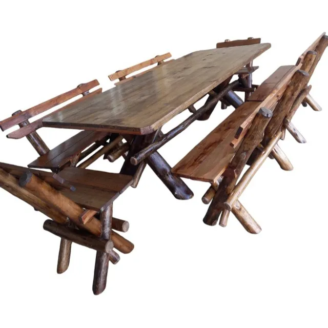 Mesa De Quincho Rustica 2mts X 90cm Con 6 Bancos