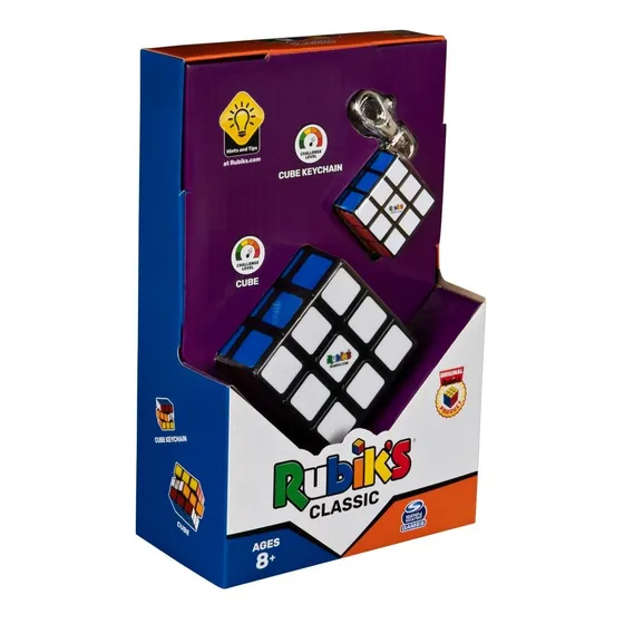 Cubo Magico Rubik's Clasico 3x3 + Llavero Mini Cubo Original