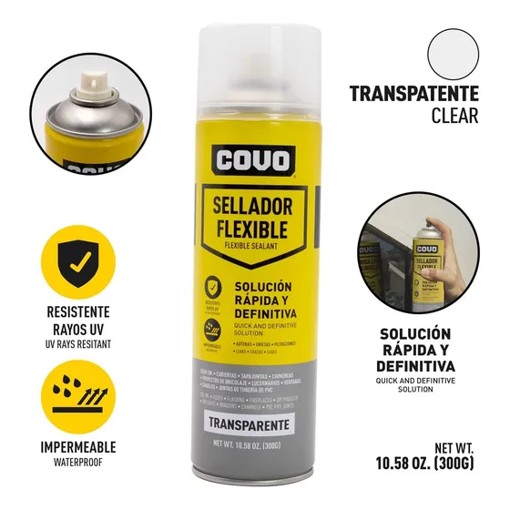Spray Sellador Flexible Para Impermeabilizar 300 Gr Covo