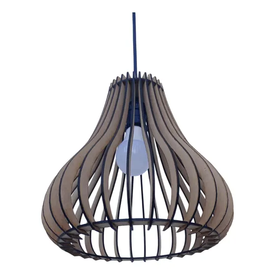 Lampara Techo Colgante Moderna Cónica Nórdico Mdf 30x25