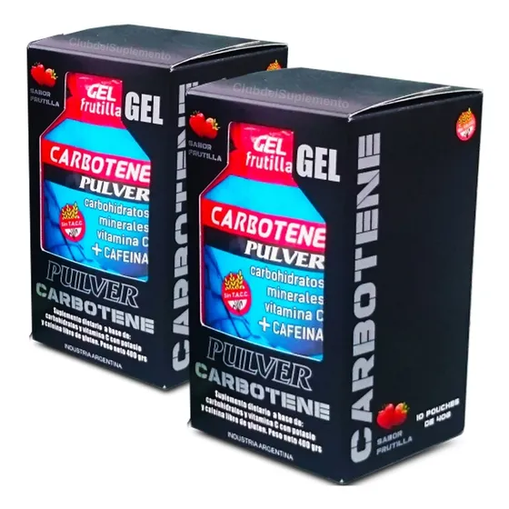 Carbotene Gel Pulver Cafeina 20 Geles X 40 Gramos Energia Ya