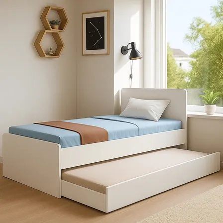 Bicama Compacta Solteiro Mdf Para Espaços Pequenos Branco Liso