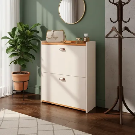 Sapateira Vertical Retrô Com 2 Gavetas Para 12 Pares