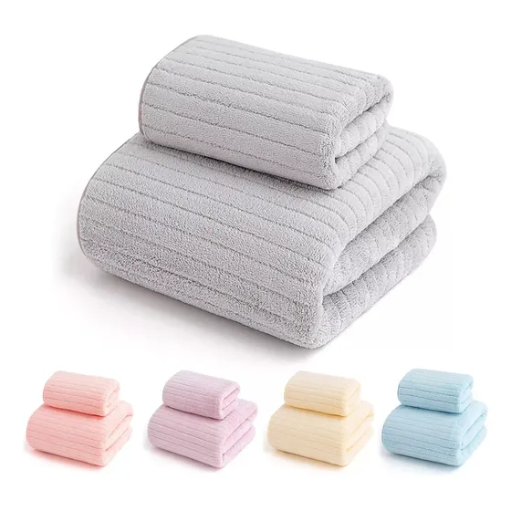 Juego De 2 Toallas De Baño Toalla Mano Altamente Absorbentes