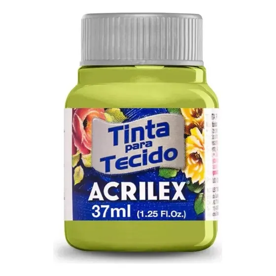 Acrilex Tinta Tecido cor verde pistache 570 fosco 37 mL