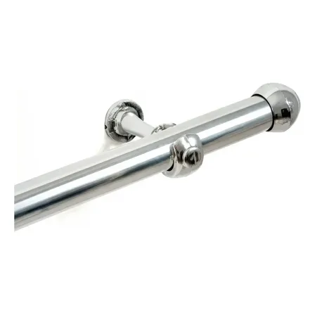 Kit Varão Cortina Cromado 2 Metros 19mm Simples Sala Quarto Com Kit De Instalação Completo Bastão Grosso Resistente Reforçado Fácil Instalar Elegante Design Moderno Cacintex Enxovais Prateado