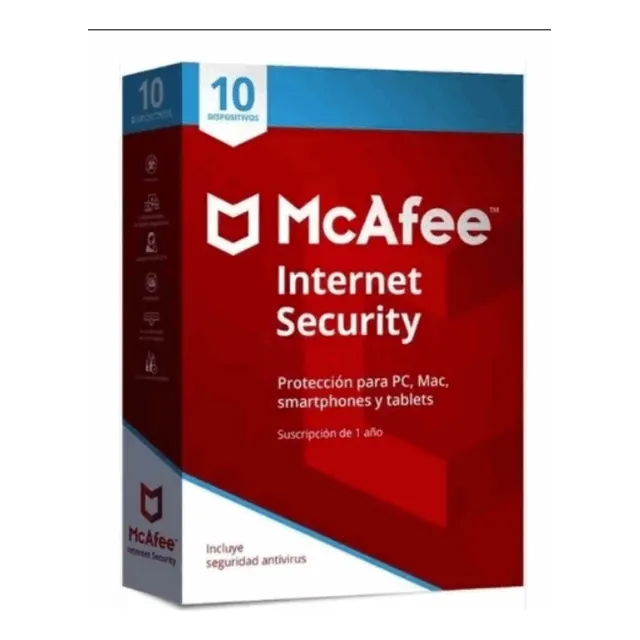 Antivirus Mcafee Internet Security 10 Dispositivos 1 Año *