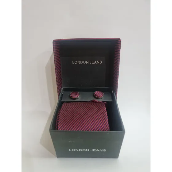 Corbatas Slim Fit 6x144 Cm Con Yuntas De Camisa Rojo Azul
