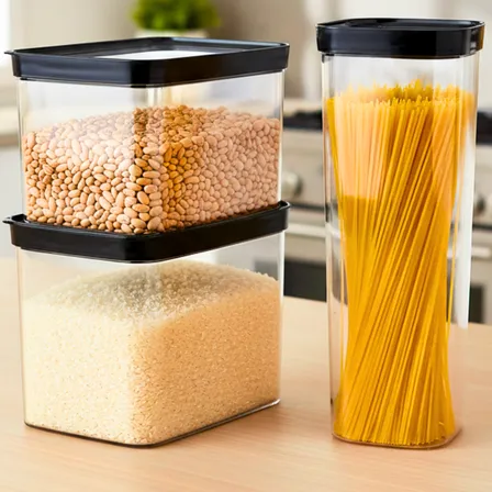 Kit 3 Potes Herméticos Grande Arroz Feijão Macarrão Cozinha