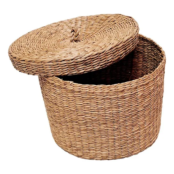 Cesta Con Tapa De Mimbre