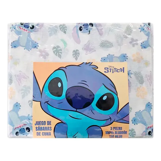 Juego Sábanas Para Cuna 130 Hilos Stitch 100% Algodón Color Blanco