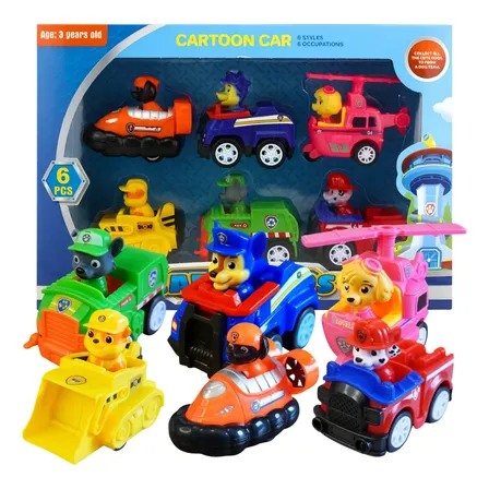 Patrulha Canina Coleção 6 Carrinhos Fricção Brinquedo Multicolorido