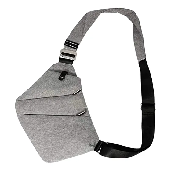 Mochila Personal Cruzada Antirrobo - Color Gris Claro