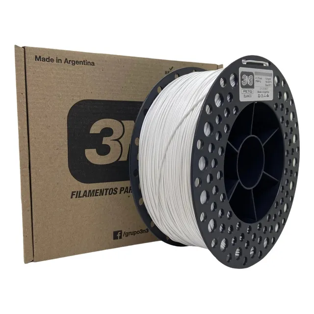 Filamento 3D 3n3 PETG de 175mm y 750g blanco