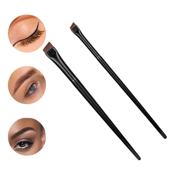2x Pincel Profissional Chanfrado Desing Sobrancelha Henna