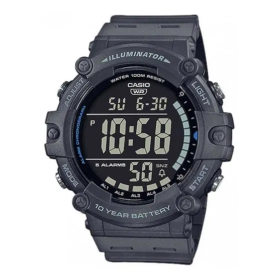 Relógio Masculino Casio Ae-1500wh-8bv CINZA GRAFITE -GRAFITE Cor Do Fundo Preto