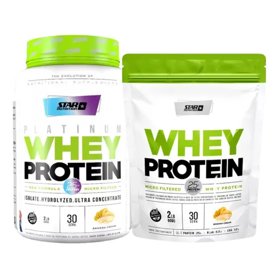 Star Nutrition Whey Protein 2lbs + Doypack Whey Protein 2lbs