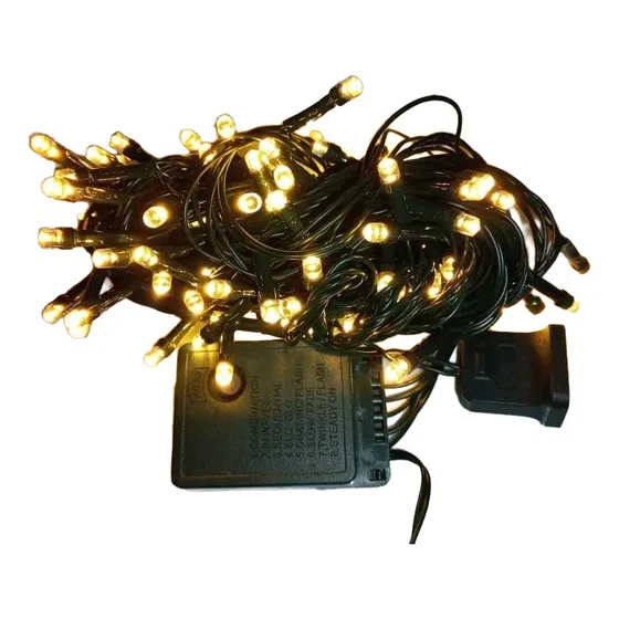 Extensión Guirnalda Led Calida X100 Luces Cable Verde Paqx1