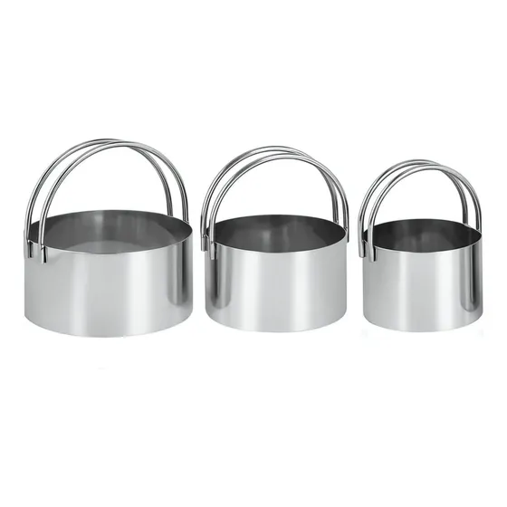 3 Moldes Cortador De Galletas Redondo Con Asas De Acero Inoxidable Moldes Galletas Moldes Para Galletas Redondas Cortadores Galletas Cortador Molde Timbal Galletas Articulos De Reposteria